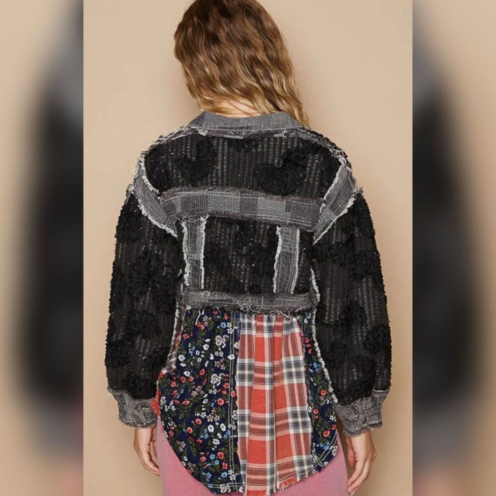 Pol Crochet Patchwork Boho Jacket - Size Medium, … - image 3